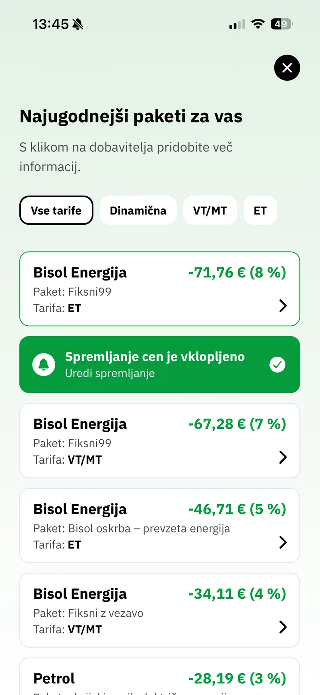Najugodnejše tarife zate v aplikaciji Tarifnik