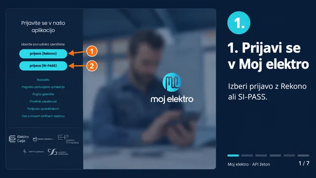 Korak 1: Prijavi se na mojelektro.si