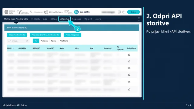 Korak 2: Odpri API storitve