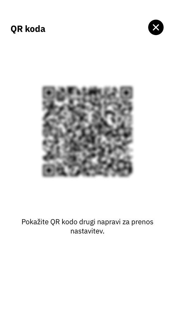 Prenos nastavitev Aktivnega odjema z QR kodo
