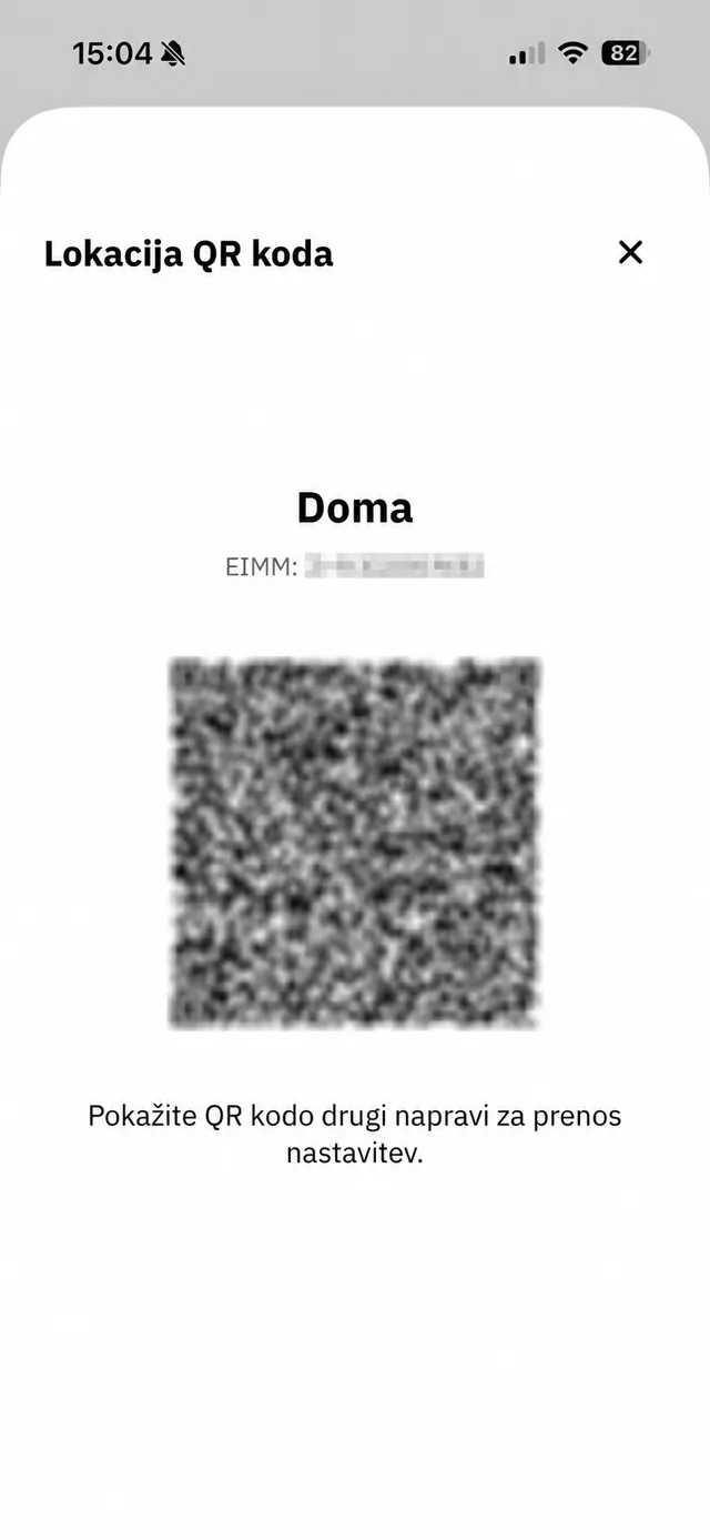 Prenos nastavitev Moje porabe z QR kodo